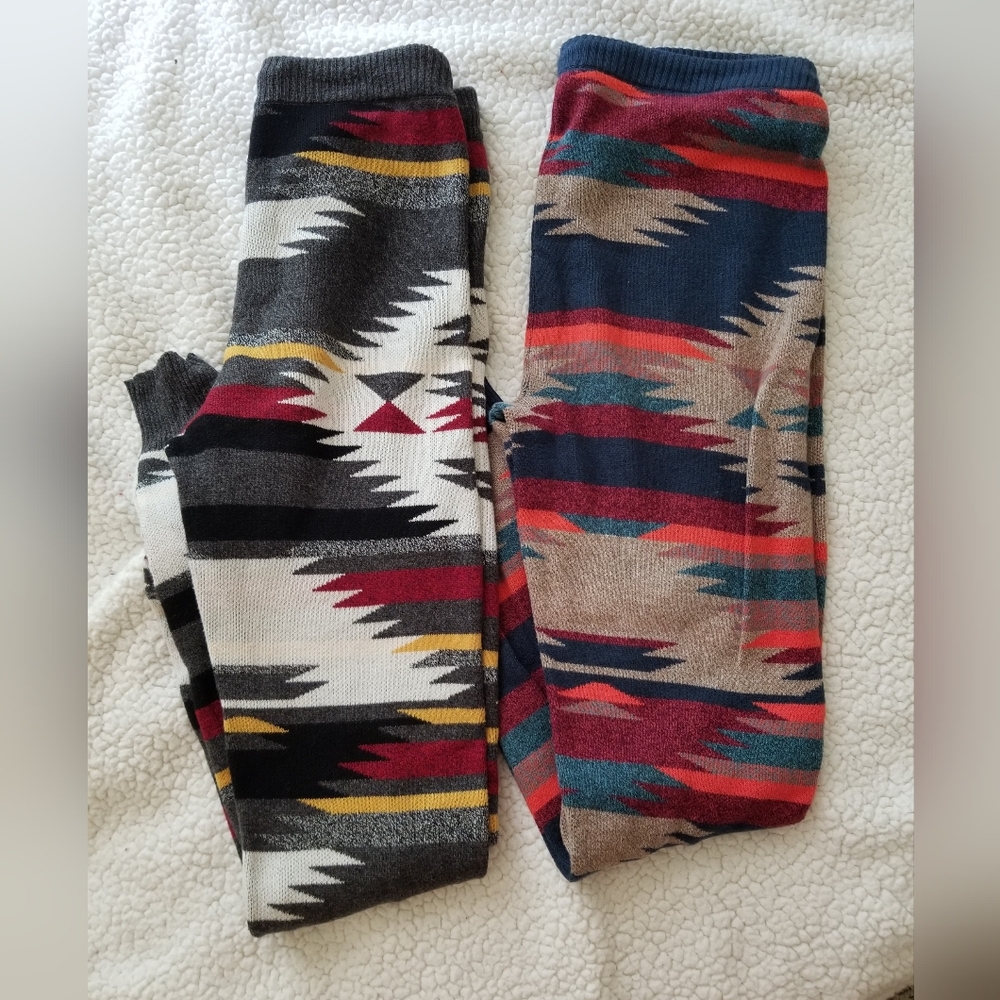 American Eagle Colorful Patterned Sweater Legging… - image 1